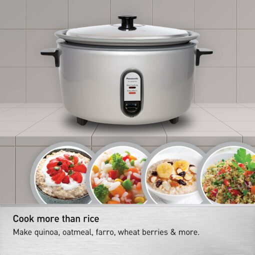 Panasonic Commercial Rice Cooker, Extra-Large Capacity 60-Cup (Cooked), 30-Cup (Uncooked) with One-Touch Operation and Durable Non-Stick Coated Pan - SR-GA541FH – Silver - Image 5