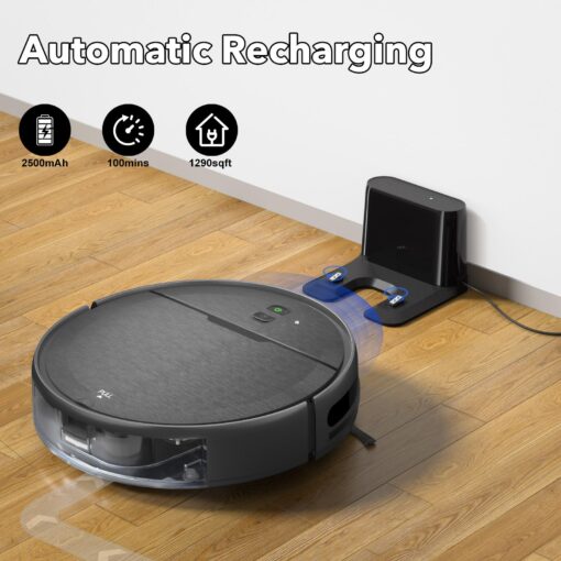 Robot Vacuum and Mop Combo, 2-in-1 Robot Vacuum Cleaner with Strong Suction, Compatible with APP/Home Integration, Schedule, Long battery life, Tangle-free, Ideal for Pet hair and Low Pile carpets - Image 2