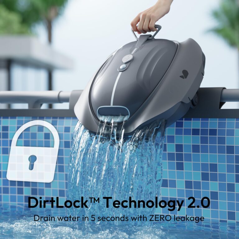 BUBLUE Bubot 300P Cordless Robotic Pool Cleaner, Pool Vacuum, Bluehole Suction, Dual Motors, DirtLock 2.0, Quick Charging, 90-Min Runtime for Above-Ground Flat Pools up to 850 Sq.Ft, Space Gray - Image 4