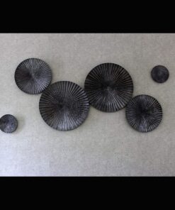 Decorlives Metal Sunburst Wall Art for Home Décor- Wall Hanging Decoration for Living Room Bedroom Cottage Office, Modern and Antique Figurine, Set of 6 (Black, L -24 M-18 S-9 in)