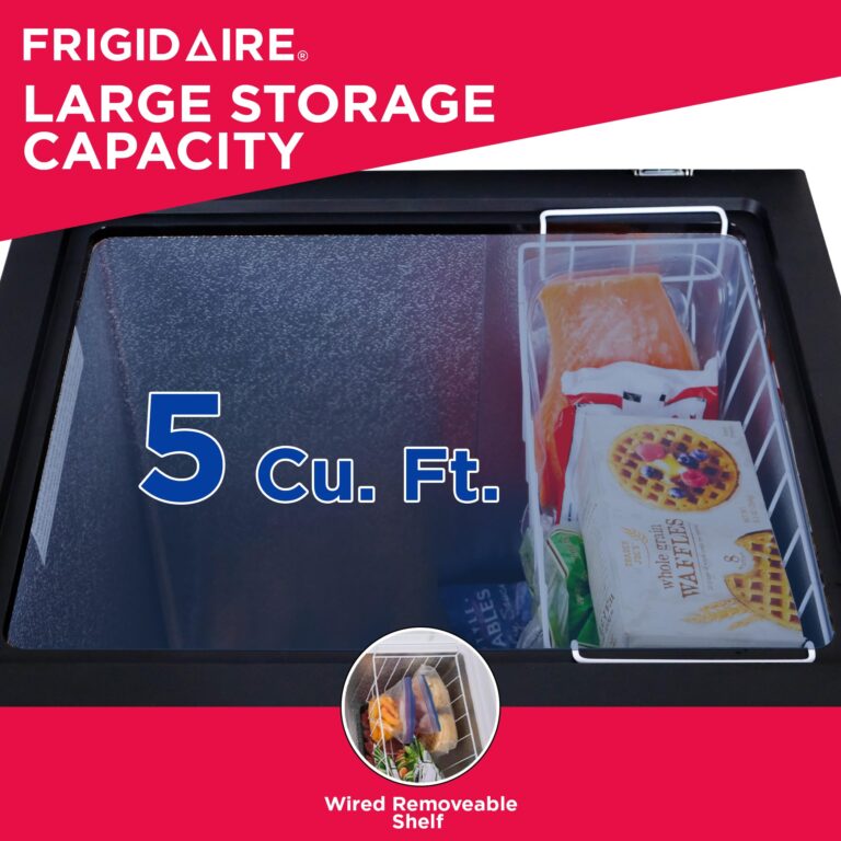 FRIGIDAIRE EFRF5003-BLACK Chest Deep Freezer-Garage-Ready, 5.0 Cu. Ft. Capacity, Black-Adjustable Thermostat-Removable Vinyl Coated Wire Basket-Easy Defrost Drain - Image 6