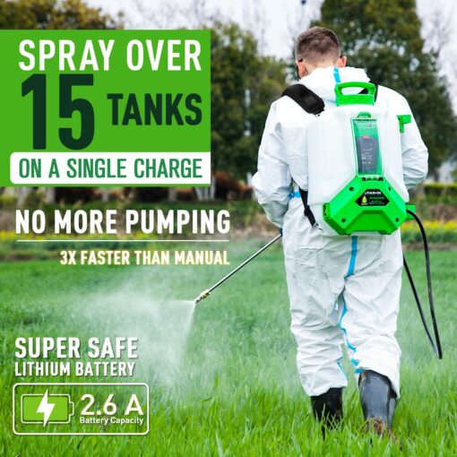 ALIENTABI Backpack Sprayer 4 Gallon, 2.6Ah- Lithium Battery Powered for Weeding, Spraying, Cleaning - Image 7