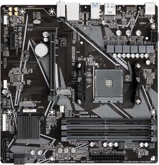 Micro Center AMD Ryzen 5 5500 Desktop Processor with GIGABYTE B550M K Motherboard (Micro-ATX, DDR4, Dual M.2, SATA 6Gb/s, PCIe 4.0) - Image 3
