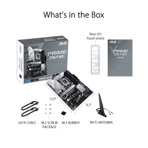 Asus Prime PRIME Z790-P WIFI Gaming Desktop Motherboard - Intel Z790 Chipset - Socket LGA-1700 - ATX - Core, Pentium Gold, Celeron Processor Supported - 128 GB DDR5 SDRAM Maximum RAM - DDR5-7200/PC5-5 - Image 2