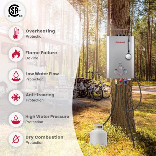 Gasland BE158S 1.58GPM 6L Outdoor Portable Propane Gas Tankless Water Heater - Image 8