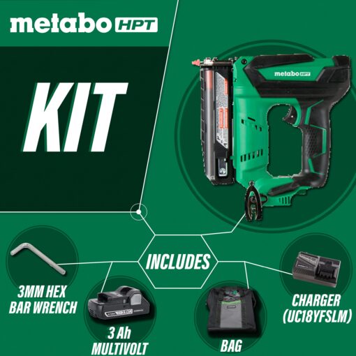 Metabo HPT Cordless Pin Nailer Kit, 18V, 23 Gauge, 5/8" up to 1-3/8" Pin Nails, 3000 Nails Per Charge, Compact 3.0 Ah Lithium Ion Battery, Lifetime Tool Warranty (NP18DSAL) - Image 8