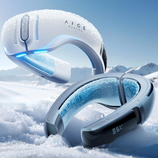 RANVOO 2024 [No.1 Coolest & Most Portable] AICE LITE Neck Air Conditioner, Ultimate Immersive Cooling 6,000 mAh Rechargeable Neck Fan Personal Cooling Device Gift that Blow Cold Air, White