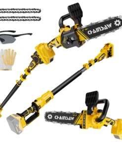 2-in-1 Cordless Pole Saw, 8 Inch Brushless Pole Chainsaws Compatibility with DEWALT 20V MAX Battery, 8 lb Lightweight, Auto Oiling, 14.8 FT MAX Extension Pole Saws for Tree Trimming