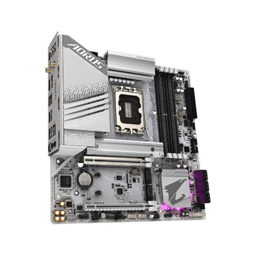 GIGABYTE Z790M AORUS Elite AX ICE LGA 1700 Intel Z790 M-ATX Motherboard with DDR5, Triple M.2, PCIe 5.0, USB 3.2 Gen2X2 Type-C, Intel Wi-Fi 6E, 2.5GbE LAN, Q-Flash Plus, EZ-Latch Plus - Image 4