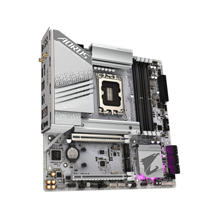 GIGABYTE Z790M AORUS Elite AX ICE LGA 1700 Intel Z790 M-ATX Motherboard with DDR5, Triple M.2, PCIe 5.0, USB 3.2 Gen2X2 Type-C, Intel Wi-Fi 6E, 2.5GbE LAN, Q-Flash Plus, EZ-Latch Plus - Image 4