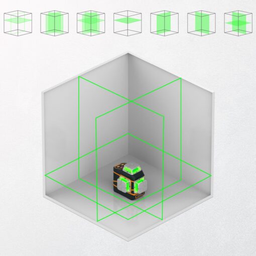 CIGMAN Laser Level CM-801 Laser Level Self Leveling 3x360°3D Green Cross Line for Decoration and Picture Hanging with Two Rechargeable Batteries, Remote Controller and Magnetic L-Shaped Bracket - Image 3