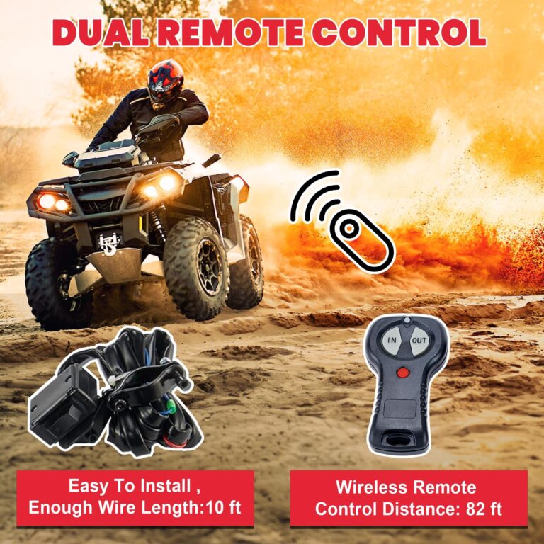 OPENROAD 4500 lb ATV/UTV Winch,Waterproof IP67 Electric Winch with 1/4"×50' Synthetic Rope,Wireless Remote and Winch Stopper (4500lb Without Mounting Plate) - Image 2
