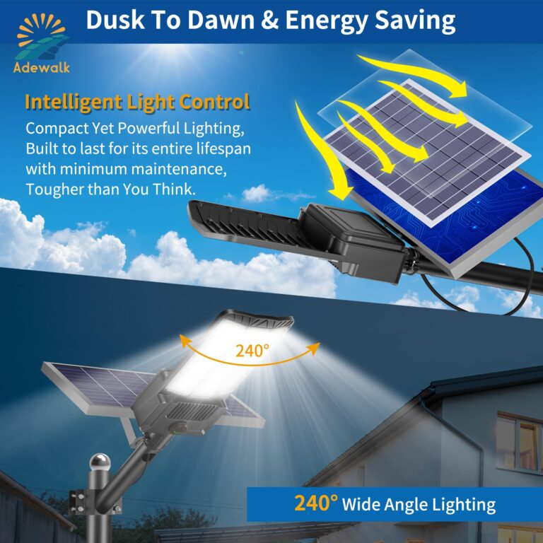 8000W Solar Street Light, Commercial Grade Solar Street Lights Outdoor Dusk to Dawn, Solar Lights Outdoor with Motion Sensor and Remote Control, Solar Parking Lot Lights for Yard, Country 2PACK - Image 3