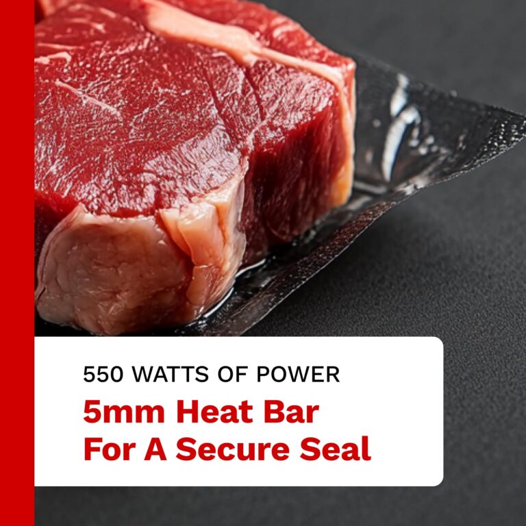 The Harvest Company Commercial Grade Vacuum Food Sealer, Powerful 550 Watt Suction, Seals Up to 15" Wide Bags with a 5mm Heat Bar, Stainless Steel, Digital Display - Image 4