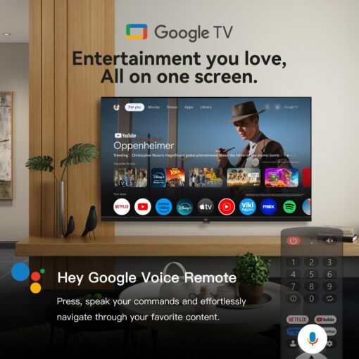 FPD 43-inch Smart TV Google TV 1080p Full HD with Google Play and Chromecast Built-in, HDR 10, Dolby Audio, Voice Remote, Stream Live TV(Palette-Series, CG43-P3, 2024 Model) - Image 8