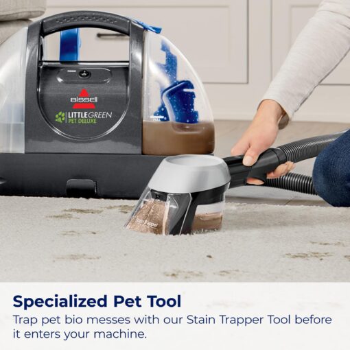 Bissell Little Green Pet Deluxe Portable Carpet Cleaner and Car/Auto Detailer, 3353, Gray/Blue - Image 3