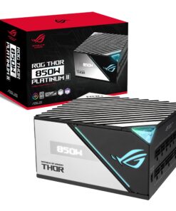 ASUS ROG Thor 850W Platinum II (Fully Modular Power Supply, 80+ Platinum, Lambda A++ Certified, ROG heatsinks, 135mm PWM Fan, 0dB Mode, OLED Panel, Sleeved Cables, Aura Sync, 10 Year Warranty)