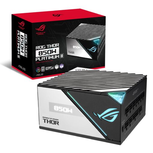 ASUS ROG Thor 850W Platinum II (Fully Modular Power Supply, 80+ Platinum, Lambda A++ Certified, ROG heatsinks, 135mm PWM Fan, 0dB Mode, OLED Panel, Sleeved Cables, Aura Sync, 10 Year Warranty)