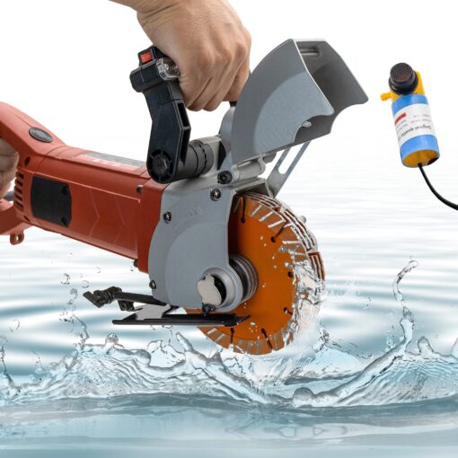 VICSEC Electric Wall Grooving Cutting Machine Chaser 110V for Slotting Brick Granite Marble Concrete Grooves With 5Pcs 5Inch 133mm Diameter Saw Blades Dustproof and Line Infrared Sighting - Image 3
