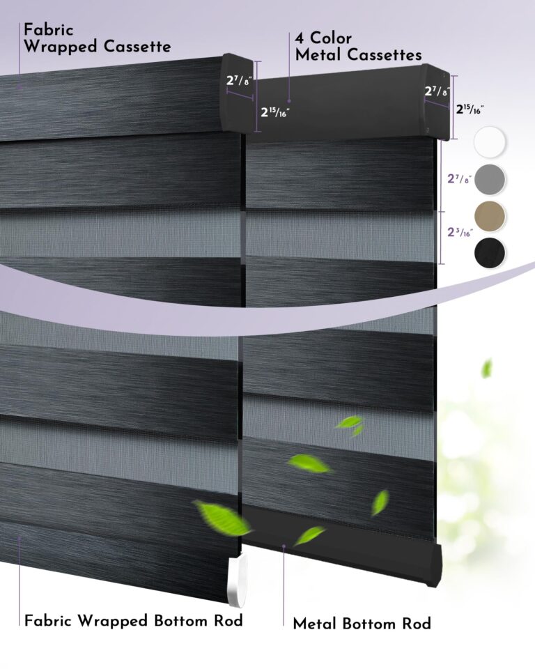 Graywind Motorized Blackout Zebra Blinds Compatible with Alexa Google WiFi Hardwired Smart Horizontal Window Blind Remote Control Light Electric Window Shades with Valance, Customized Size (Charcoal) - Image 3