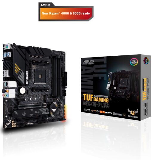 ASUS TUF GAMING B550M-PLUS AMD AM4 (3rd Gen Ryzen™) Micro ATX gaming motherboard (PCIe 4.0, 2.5Gb LAN, BIOS FlashBack, HDMI 2.1, USB 3.2 Gen 2, Addressable Gen 2 RGB header and AURA Sync) - Image 6