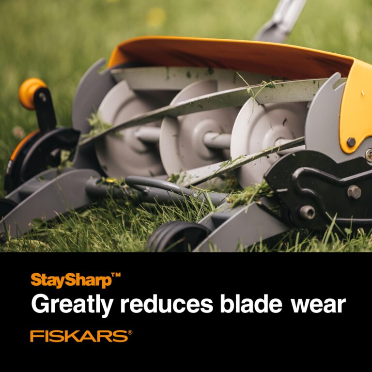 Fiskars Push Mower - 18" Cut Width Manual Reel Mower with No Motor - Grass Cutter with Steel Blades that Stay Sharp - Eco-Friendly Lawn Care - Image 5