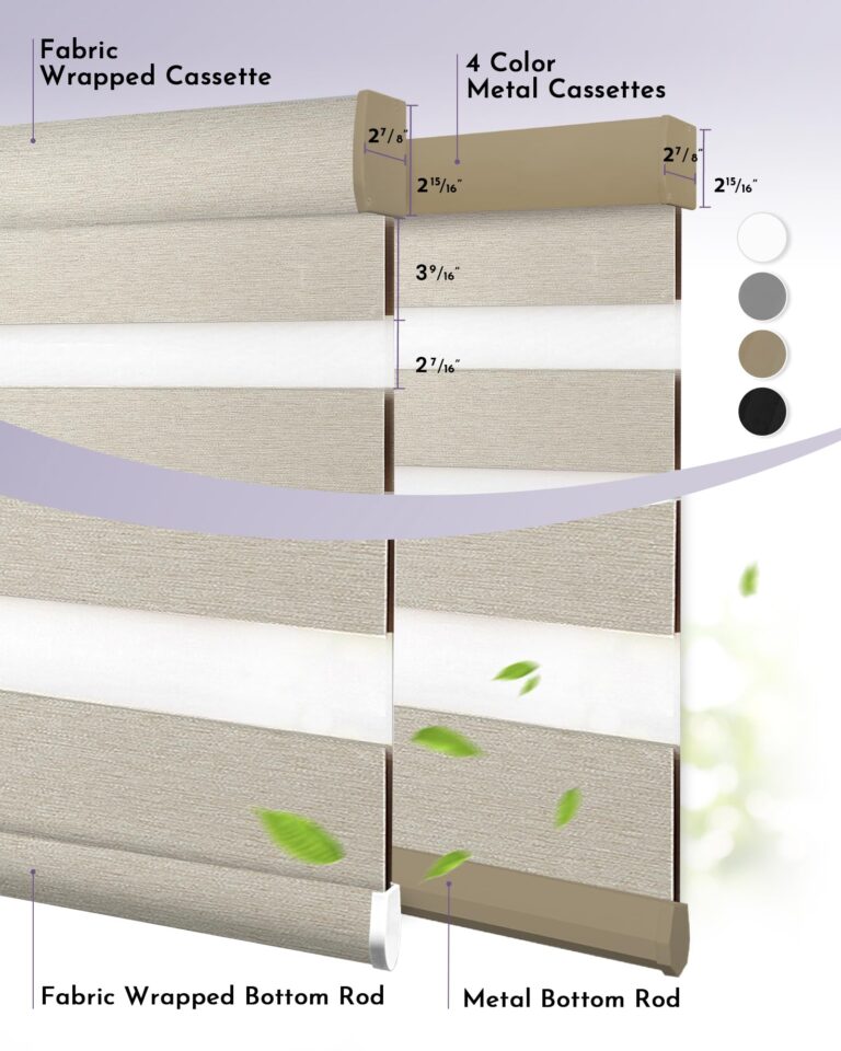 Graywind Motorized Zebra Blinds Compatible with Alexa Google WiFi Hardwired Smart Horizontal Window Blind Remote Control Light Filtering Electric Window Shades with Valance, Customized Size (Coffee) - Image 3