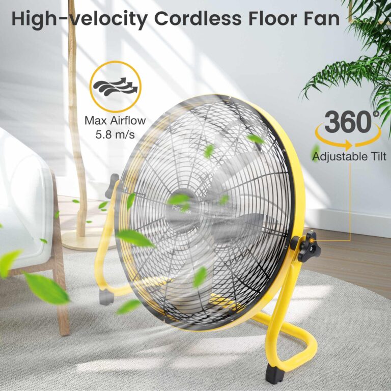 Fanspex 16'' Large Portable Battery Operated Floor Fan, 20000 mAh Cordless Rechargeable Floor Camping Fan for Outdoor, DC 24V, 45dB Low Noise, 4-32 Longer Running Time, 5.8 m/s Air-flow - Image 5