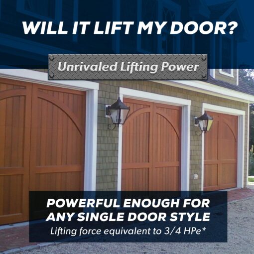 Everlift BU250 Sectional Garage Door Opener with Battery Backup, Heavy-Duty Chain Drive for Single or Double Doors, Wall Mount, and Remote Garage Opener, Quick and Easy Installation, White - Image 9