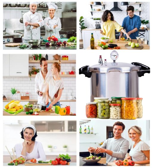 15 Quart Pressure Canner Cooker & all american pressure canners for canning & water bath canner | Pressure Gauge & Pressure Regulator | Compatible:natural gas-open flame & With 1 steaming tray - Image 3