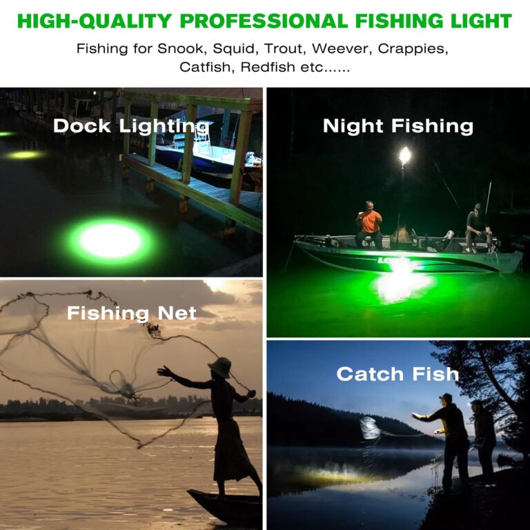 HUSUKU FS2-1 LED Underwater Fishing Light with Transformer AC100~265V - 400W 40,000lm with 33ft Cord Green Night Fishing Finder Attractor, IP68 Submersible Boat Lamp for Snook Crappie Squid Shrimp - Image 2