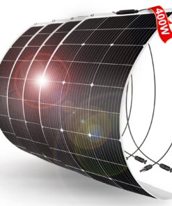DOKIO Flexible Solar Panel 4x100w(400w) Semi-Flexible Bendable 12V Monocrystalline Off-Grid for RV Boat Cabin Van Car and Caravan RV Boat Camper