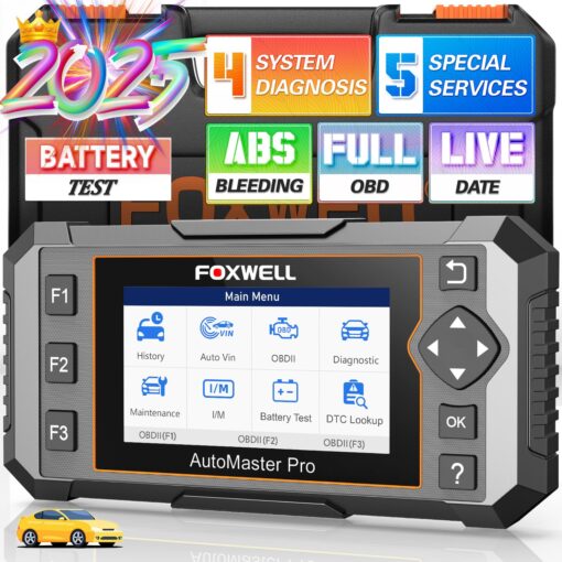 2025 FOXWELL NT614 Elite OBD2 Scanner with 5 Resets ABS Bleeding/SAS Calibration/Oil/EPB/Throttle, Upgrade of NT604 Code Reader Scan Tools, ABS SRS Engine Transmission Battery Test Car Scanner