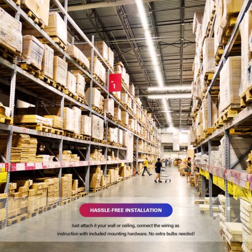 ANTLUX 8FT LED Shop Lights 110W Strip Lights [6-lamp T8 Fluorescent Equiv.], 12000LM, 5000K, Compact Commercial 8 Foot Light Fixtures for Warehouse, Garage, Energy Saving up to 4000W/5 Years, 6 Pack - Image 6