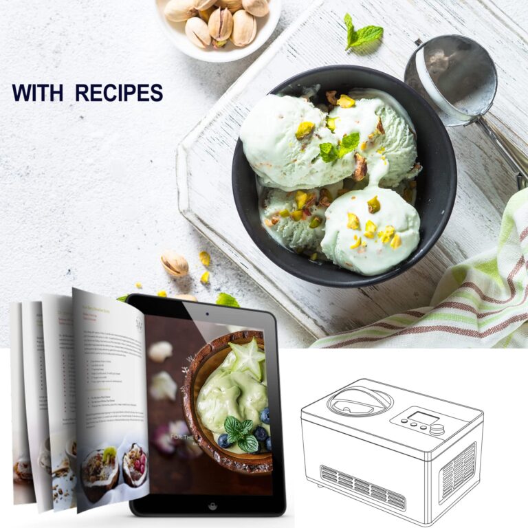 Homtone Ice Cream Maker, No pre-Freezing Automatic Ice Cream Machine 2.1 Quart with Built-in Compressor and LCD Timer for Making Ice Cream,Gelato in 30-60 min - Image 2