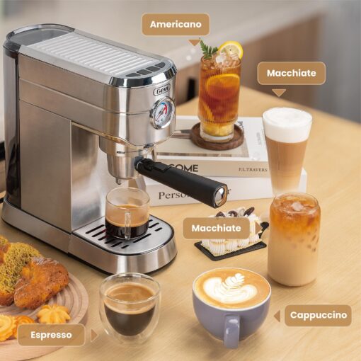 Gevi Espresso Machine 20 Bar with Portafilter for Nespresso Original Capsules and Coffee Powder, Professional Espresso Maker with Milk Frother for Cappuccino, Latte, Compact Espresso Coffee Machine - Image 8