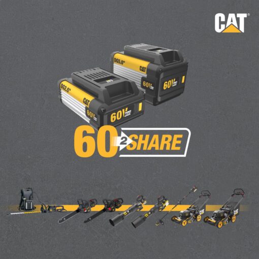Cat DG610 60V 15” Brushless String Trimmer Cordless with Dual Line Bump Feed Head, Edger with Quick Line Load, Weed Trimmer with ECO Mode for Extended Runtime – Battery & Charger Included - Image 8