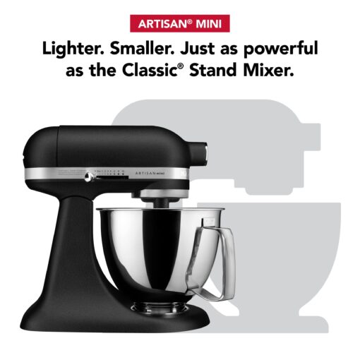 KitchenAid Artisan Mini 3.5 Quart Tilt-Head Stand Mixer - KSM3316X - Cast Iron Black - Image 6