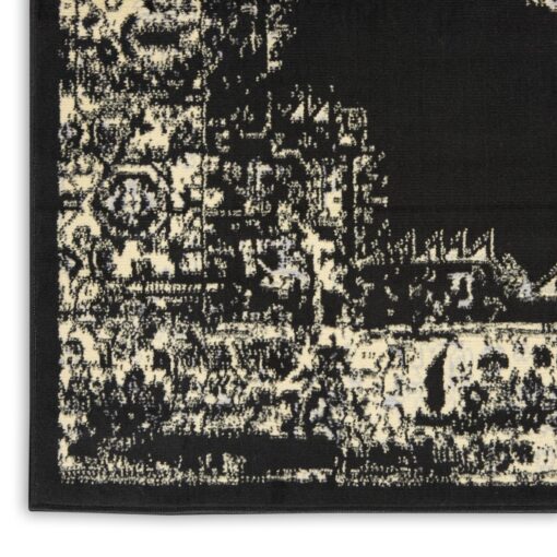 Nourison Grafix Traditional Black 7' x 10' Area Rug, Easy Clean, Non Shedding, Bed Room, Living Room, Dining Room, Kitchen (7x10) - Image 6