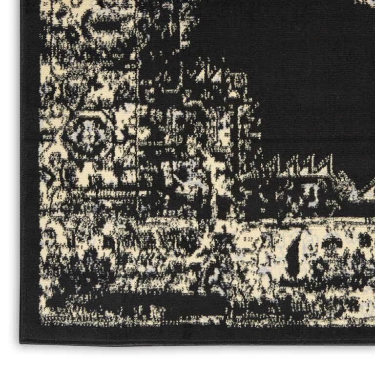 Nourison Grafix Traditional Black 7' x 10' Area Rug, Easy Clean, Non Shedding, Bed Room, Living Room, Dining Room, Kitchen (7x10) - Image 6