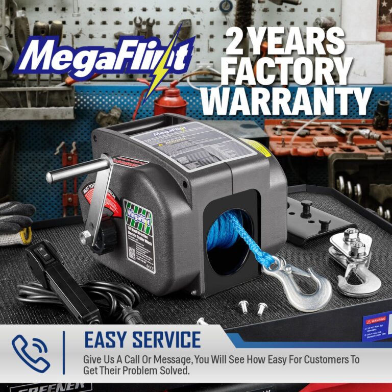 Megaflint Trailer Winch,Reversible Electric Winch, for Boats up to 6000 lbs.12V DC,Power-in, Power-Out, and Freewheel Operations,30% Higher winching Power Than Regular 6000 lbs Winch (5000lbs Marine) - Image 2