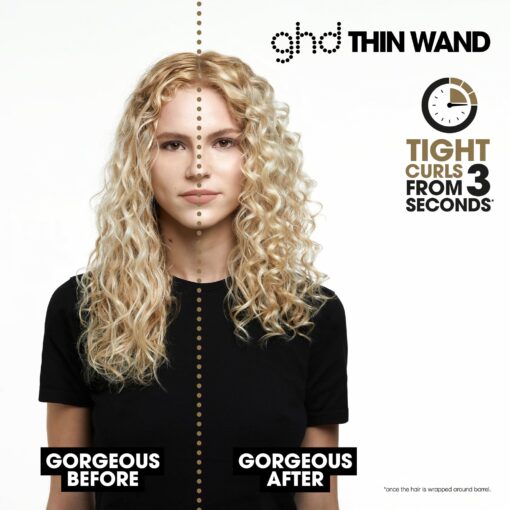 ghd Thin Wand Hair Curler ― 0.5" Hair Curler Wand with Safer-for-Hair Styling Tool Temperature, Perfect Curling Wand to Create Tight Curls in Seconds with All Day Curl Hold ― Black - Image 7