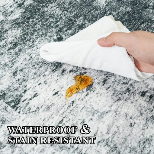 RUUGME Washable Hallway Rug 3x20 - Runner Rug Stain Resistant for Living Room Non Slip Indoor Entryway Rubber Backing Carpet Bedroom Kitchen Distressed Floor Decor Mat Machine Washable 3x20 Black A - Image 3