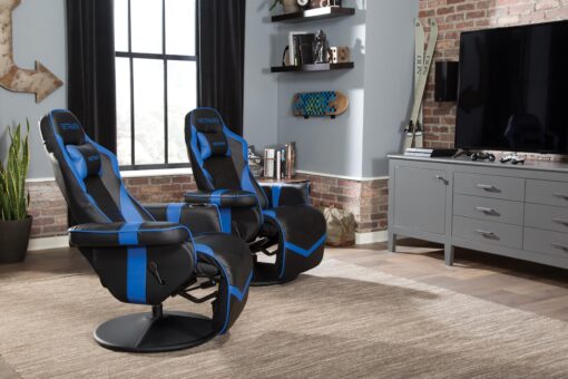 RESPAWN 900 Gaming Recliner - Video Games Console Recliner Chair, Computer Recliner, Adjustable Leg Rest and Recline, Recliner with Cupholder, Reclining Gaming Chair with Footrest - Blue - Image 4