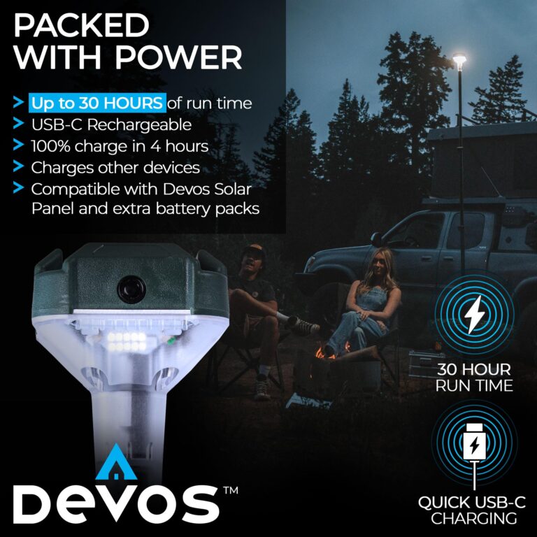 Devos Outdoor | LightRanger 800 Lumen Rechargeable Telescoping LED Lantern | 30 Hour Run Time | Illuminates a 40 Foot Diameter Area | 2 Pack with Padded Case - Image 3