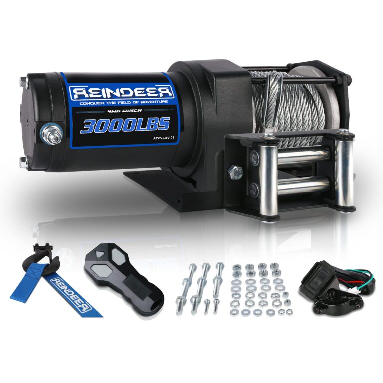 REINDEER New 12V Winch 3000 lb Load Capacity Electric Winch Kit for ATV UTV Steel Cable Wire Rope with Hawse Fairlead Waterproof IP67 with Wireless Remotes