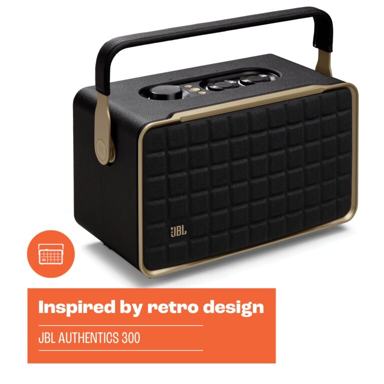JBL Authentics 300 - Retro Style Wireless Bluetooth/WiFi Home Speaker, Built in Battery (4800mAh), Music Streaming Services via Built-in Wi-Fi, Built in Alexa and Google Assistant (Black/Gold) - Image 6