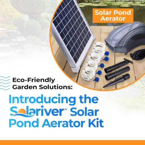 Solariver - 12-Watt Solar Aerator Kit with 5 Air Stones, Sun-Powered, Easy-to-Install & Maintenance-Free Outdoor Aerator for Fish Ponds, Water Trough, Koi Pond, Aquaculture, Hydroponics & More - Image 9