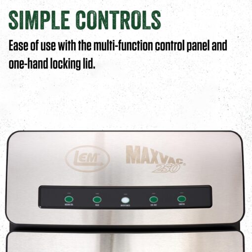 LEM MaxVac 250 Vacuum Sealer & MaxVac Quart Vacuum Bags - 44-Count - Image 5