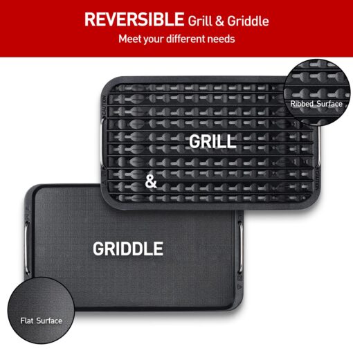 Indoor Smokeless Grill, Techwood 1500W Electric BBQ Grill with Temperature Control, Korean Grill Removable Grill & Griddle Plates, Tempered Glass Lid - Image 5